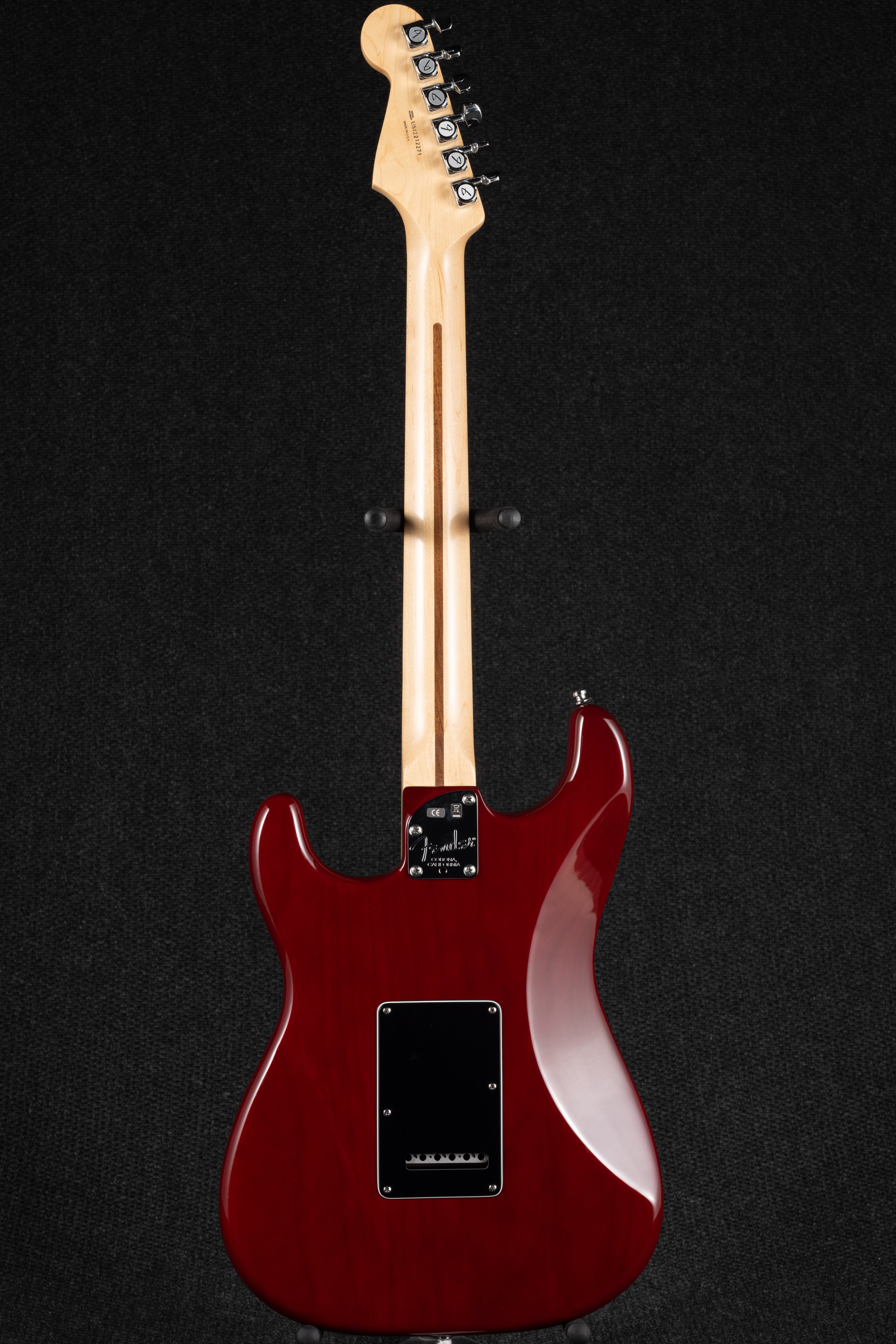 American Deluxe Ash Stratocaster - Wine Transparent