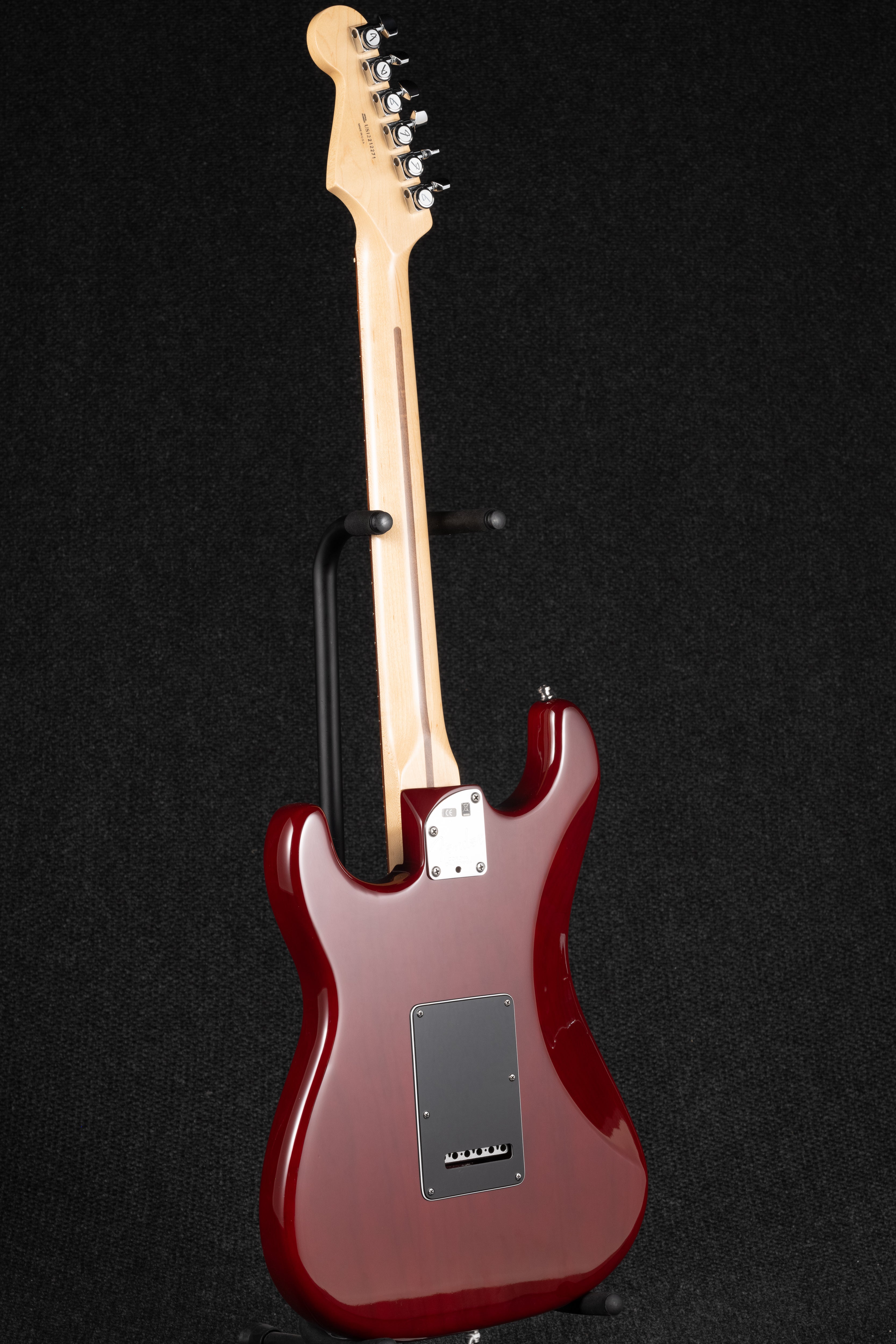 American Deluxe Ash Stratocaster - Wine Transparent