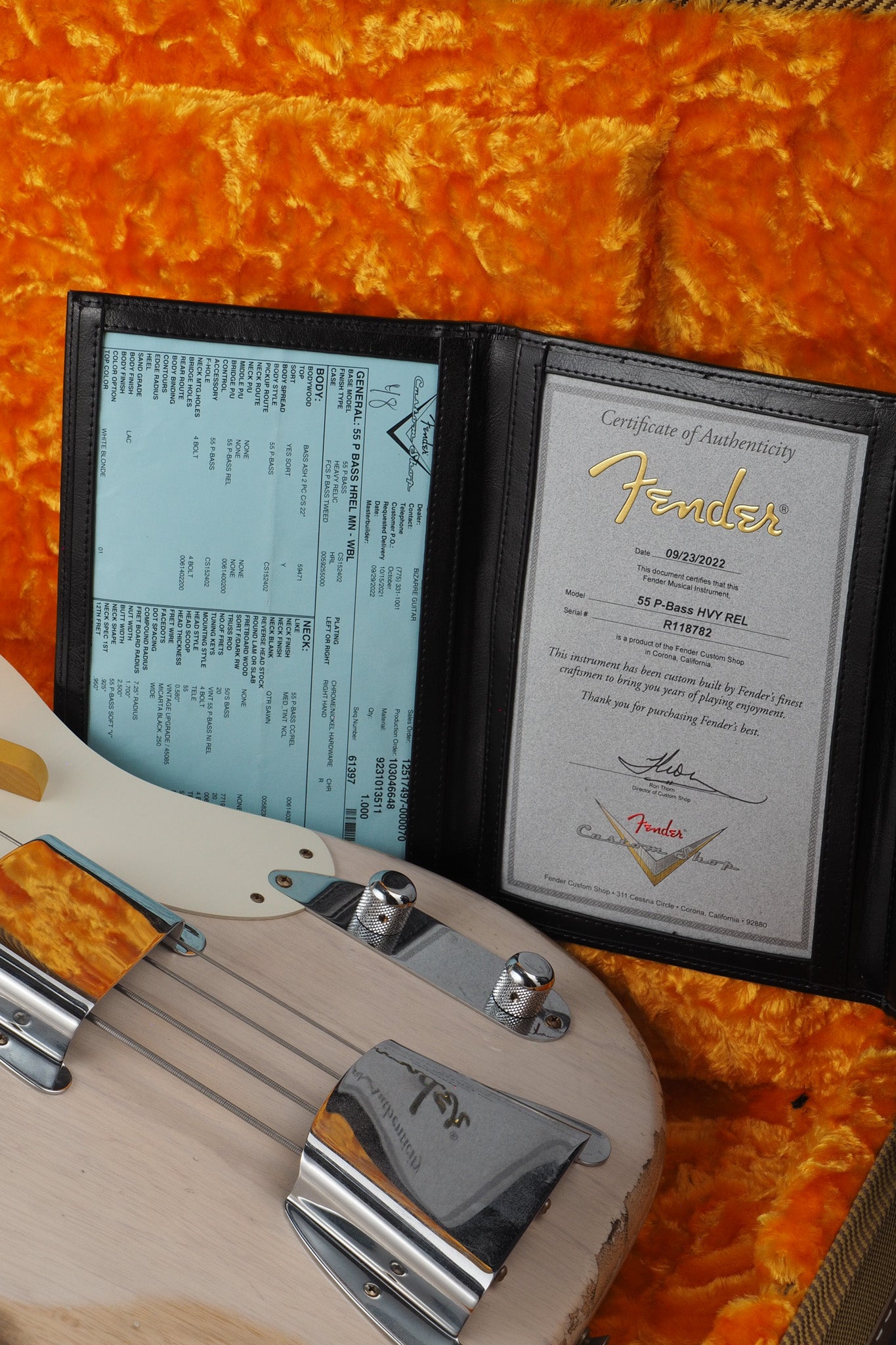 '55 Precision Bass Heavy Relic - White Blonde