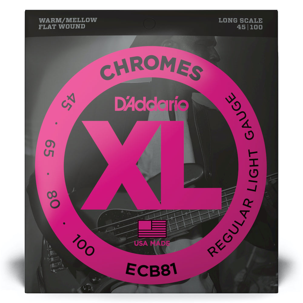 XL Chromes Long Scale Bass Flatwound Strings