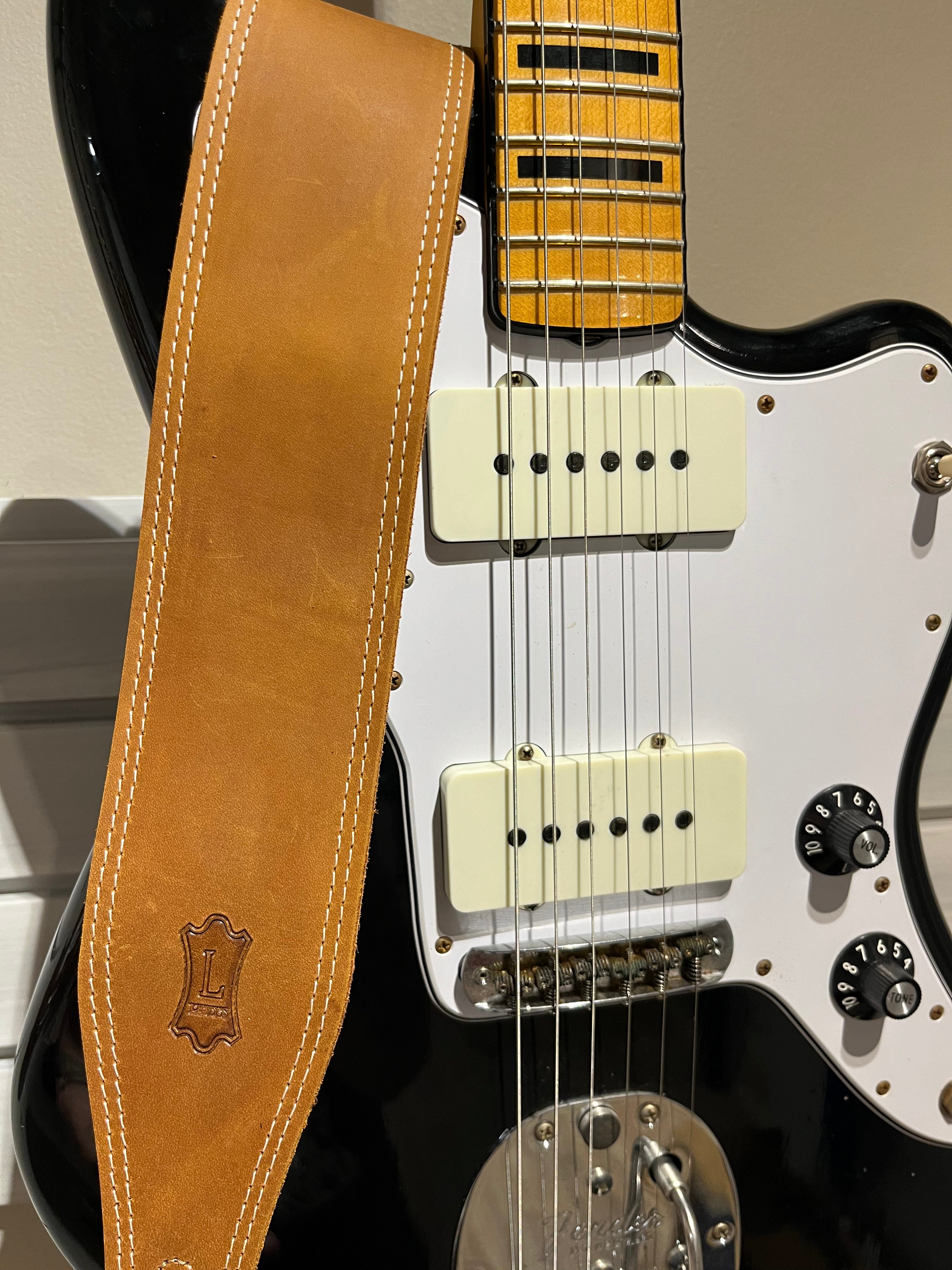 Butter Double Stitch 2.5-inch Wide Garment Leather Strap - Tan