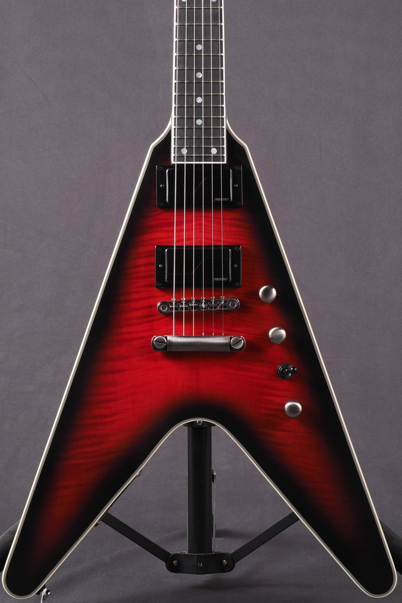 Dave Mustaine Flying V Prophecy - Aged Dark Red Burst