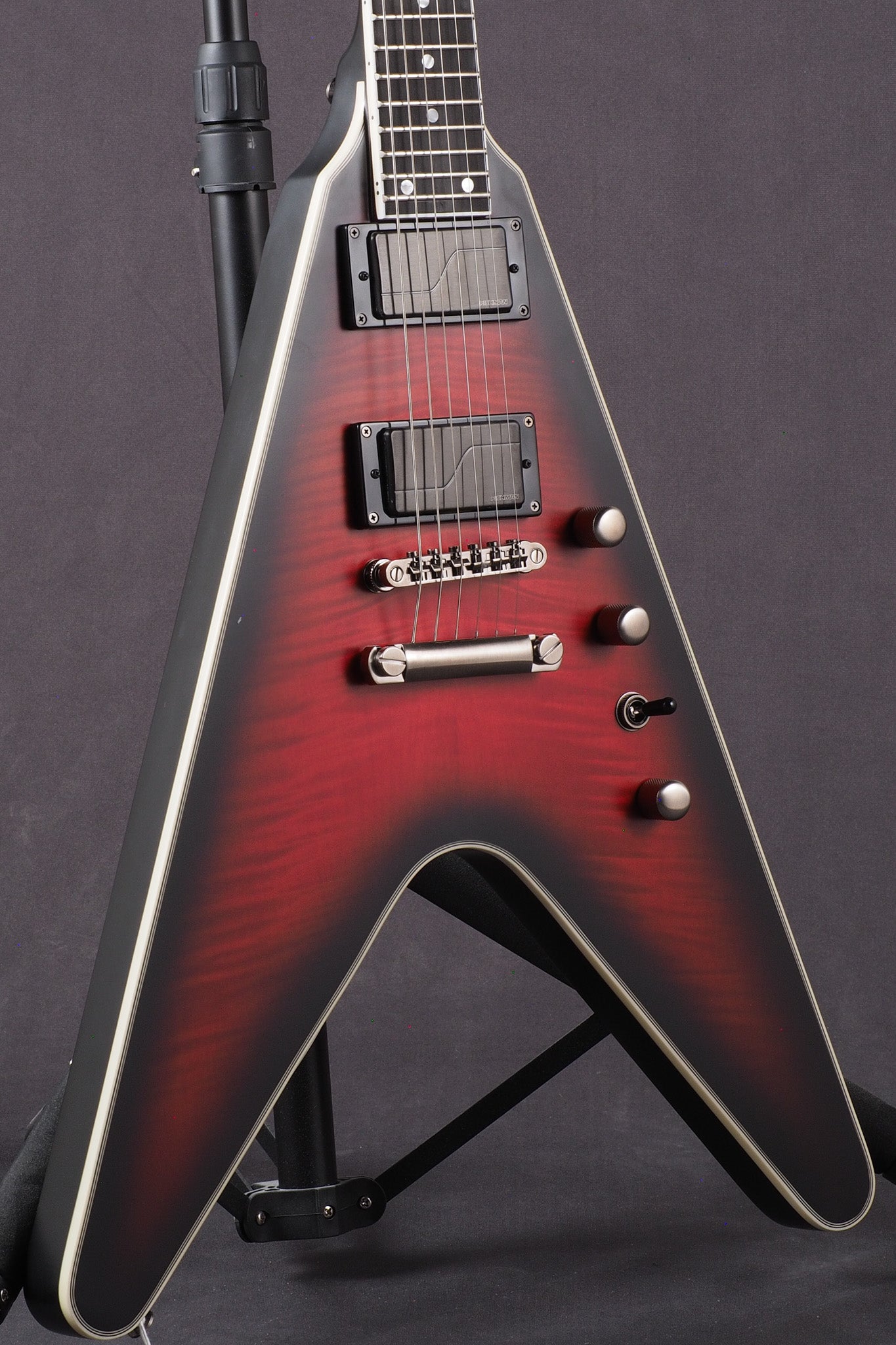 Dave Mustaine Flying V Prophecy - Aged Dark Red Burst